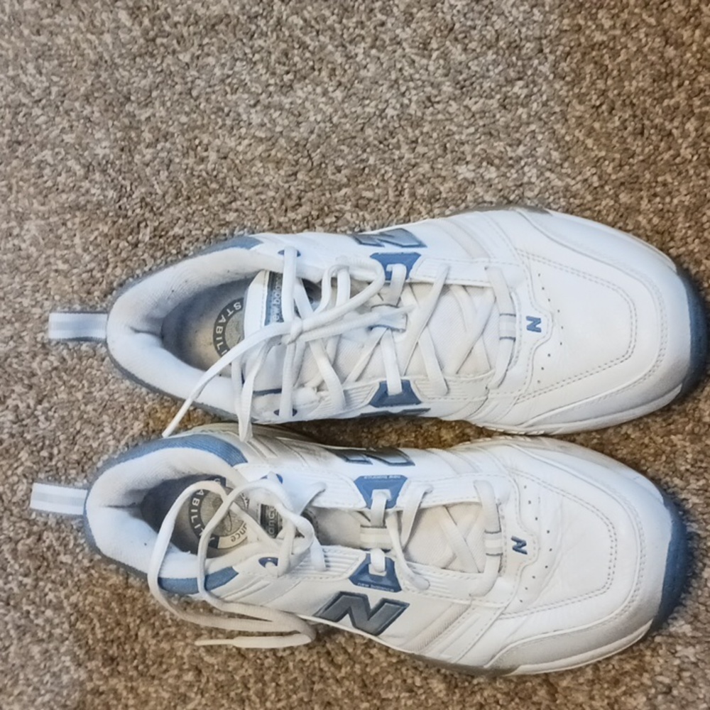 New Balance Women 854 Cross Training Shoes White Blue Lace Low Top Sneakers size